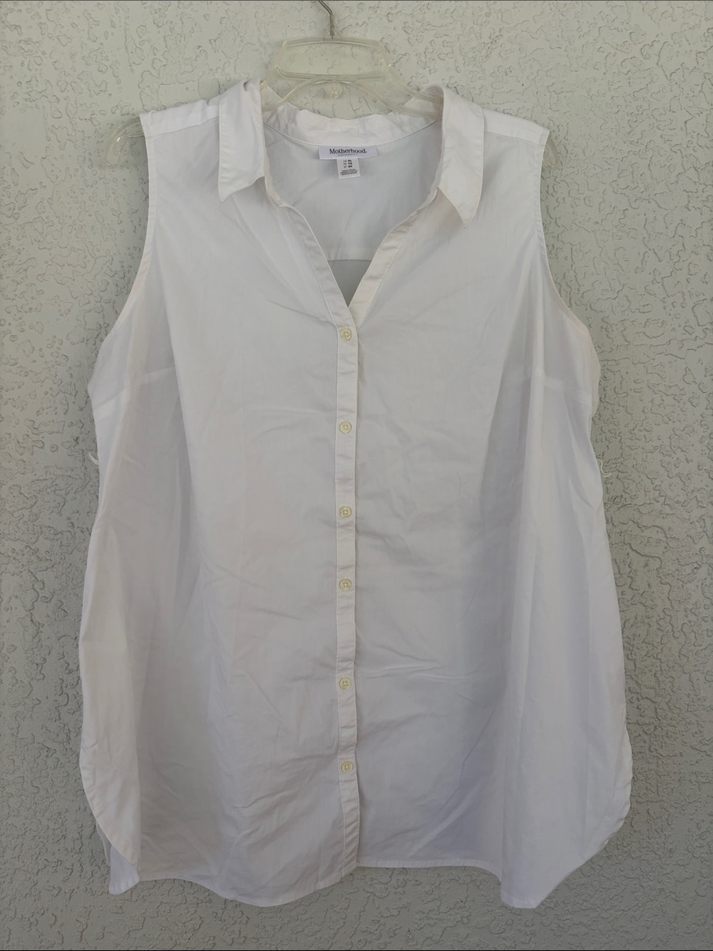 Motherhood Maternity White Sleeveless Button-Down Shirt size XL